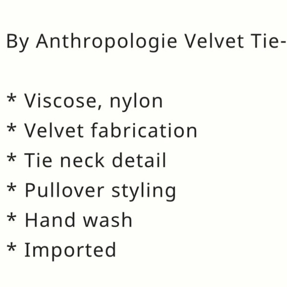 Women's By Anthropologie Velvet Tie-Neck Blouse.  Red Motif. Size Medium - Picture 9 of 11